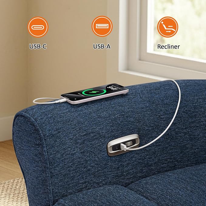 MCombo 87.8" Wall Hugger Power Reclining Sofa, 3-Seat Triple Recliner Couch - Image 10