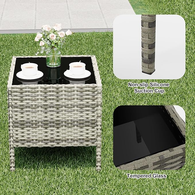 GarveeLife 3 Piece Patio Furniture Set, Rattan Outdoor Furniture - Image 5