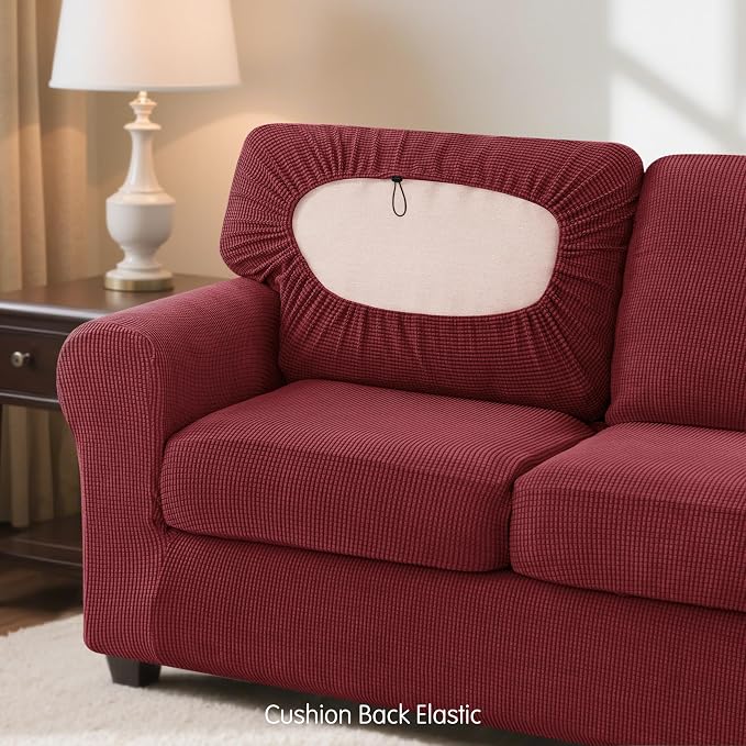 SUBRTEX 3 Pieces Stretch Sofa Slipcover Sets Couch Cover Sets Backrest Cushion - Image 7