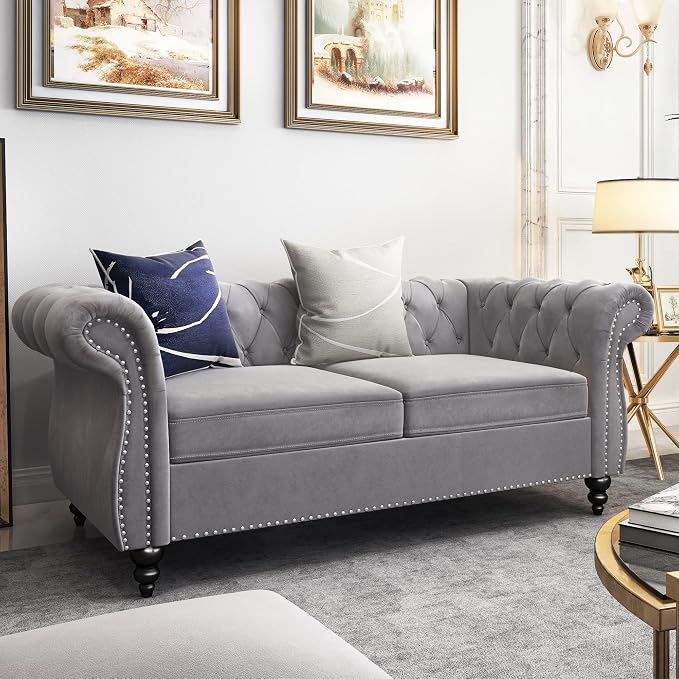 QHITTY 3 Piece Living Room Set, Sectional Chesterfield Sofa Chair Contemporary - Image 8