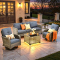 ovios 5 Pieces Patio Furniture Set, Outdoor Wicker Sofa Couch by OVIOS