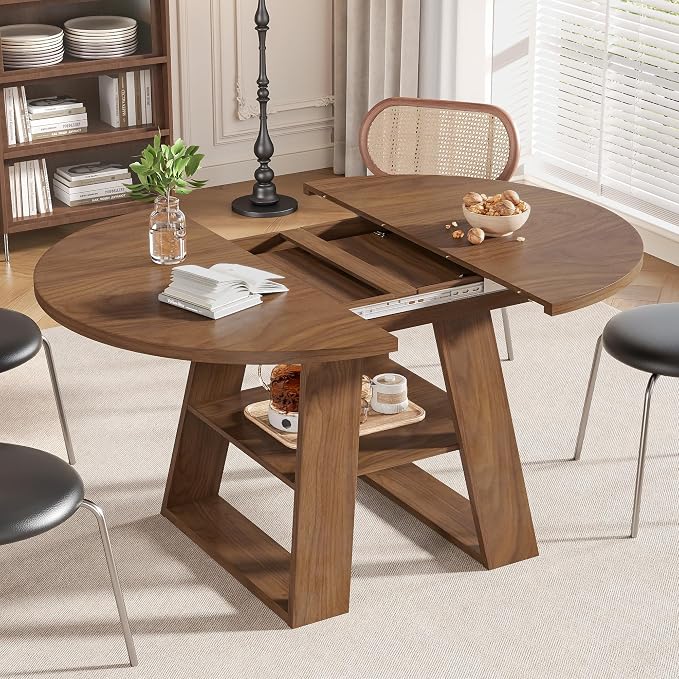 43.3in-59in Extendable Round Dining Table - Image 6