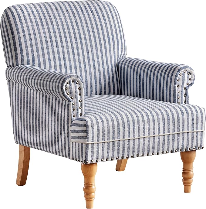 HUIMO Linen Fabric Accent Chair, Mid-Century Modern Armchair - Image 7