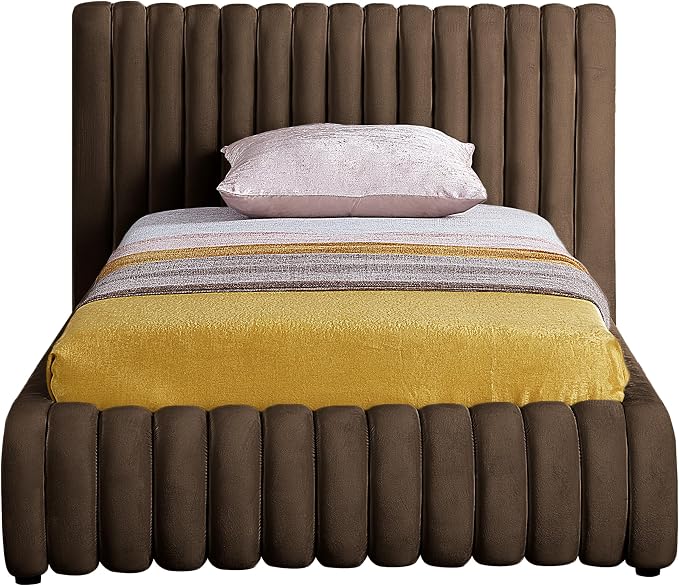 Meridian Furniture NicoBrown-T Nico Collection Modern | Contemporary Velvet - Image 4