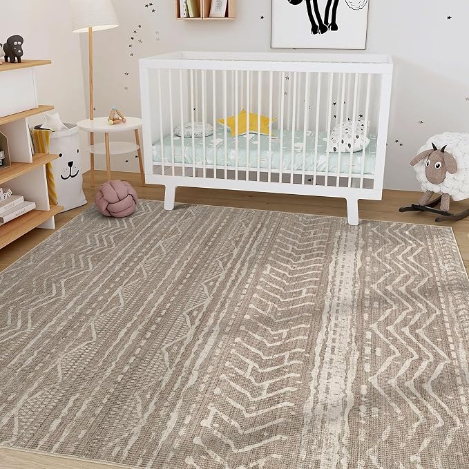 Nakagishi 10x12 Area Rug Living Room: Washable Boho Large Neutral Modern Soft - Image 8