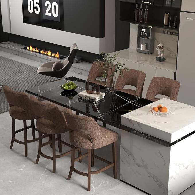 VKNOW Bar Stools Set of 6, Modern Counter Stools by VKNOW