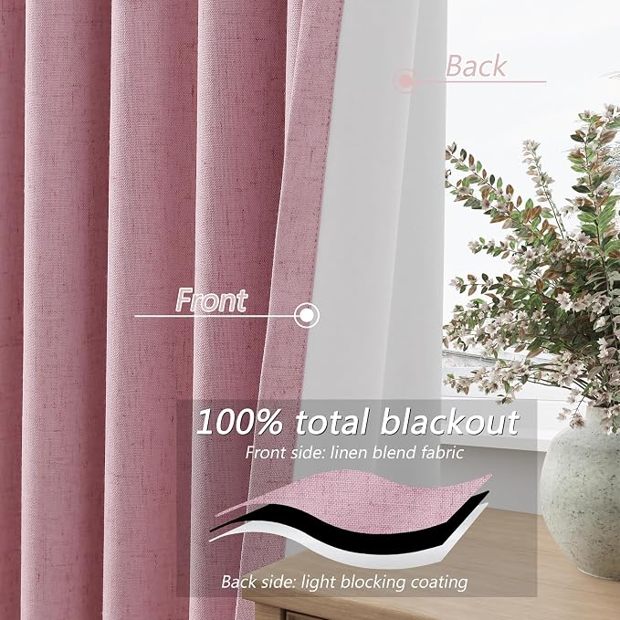 Guken 100% Blackout Curtains 84 Inch Length 2 Panels Set - Image 4