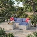 5-Piece L-Shaped Outdoor Patio Furniture Set, PE Wicker Sectional Sofa Set by GarveeLife