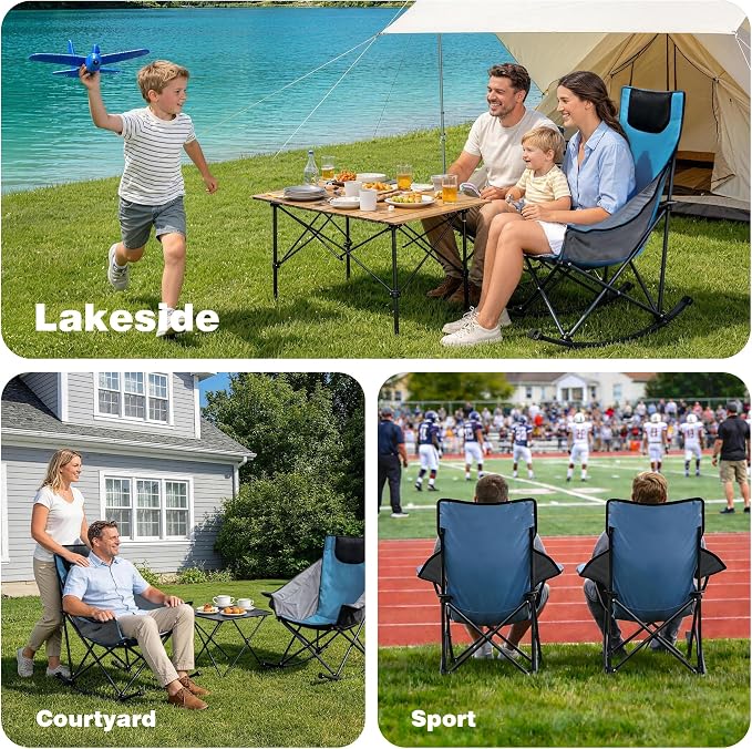 SUNNYFEEL Oversized Rocking Camping Chair, Fully Padded Patio Chair - Image 7