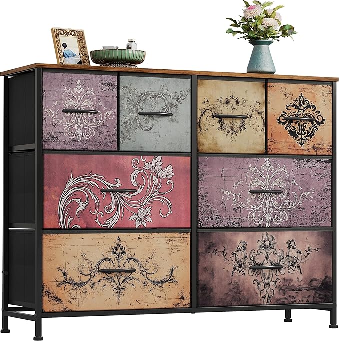 WLIVE Dresser for Bedroom with 8 Drawers, Wide Fabric Dresser for Storage and by WLIVE