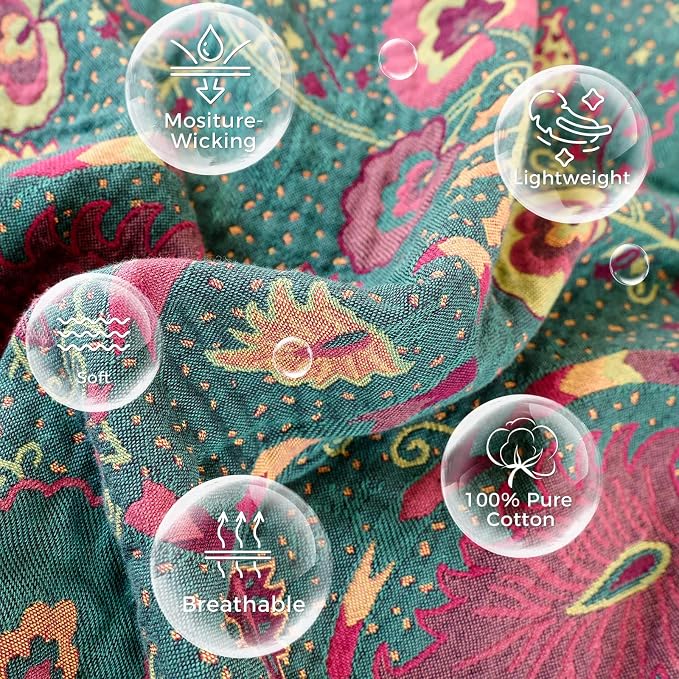 LUTBM Boho Throw Blanket for Bed 100% Cotton Soft Quilt Home Livingroom Decor - Image 7