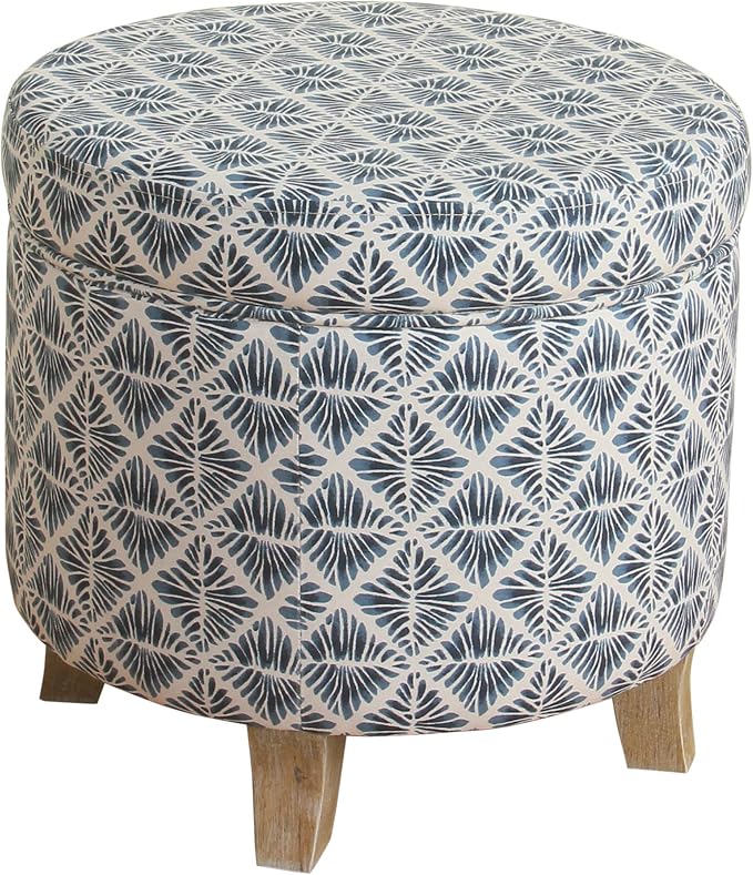 Homepop Home Decor | Upholstered Round Storage Ottoman | Ottoman - Image 5
