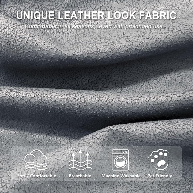 ANARACHON Leather Look Recliner Chair Covers, 4-Pieces Stretch Recliner Cover - Image 4