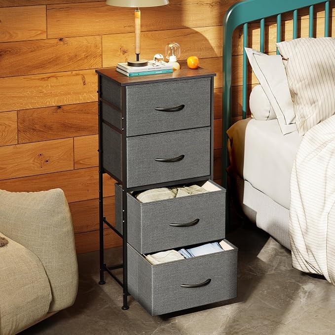 WLIVE Dresser with 4 Drawers, Storage Tower, Organizer Unit, Fabric Dresser - Image 4