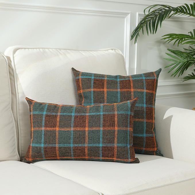 Stellhome Burlap Throw Pillow Covers Square Solid Linen Decorative Cushion - Image 6