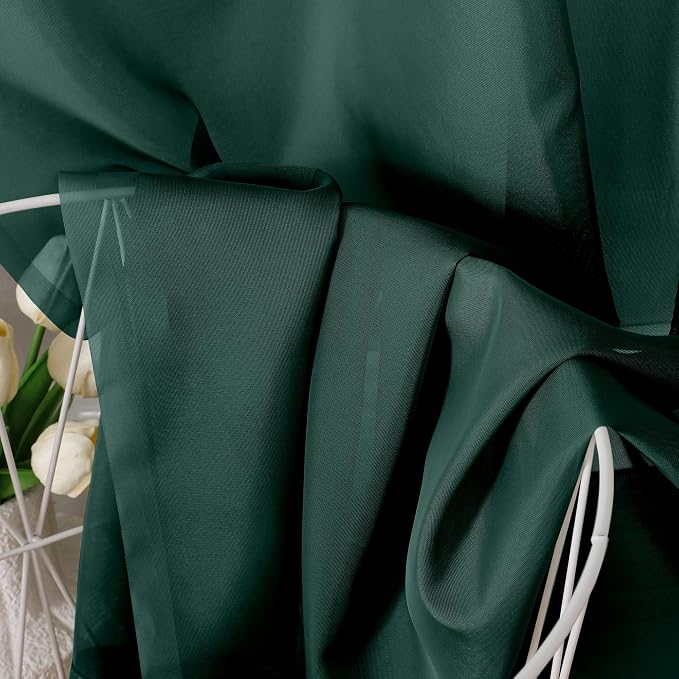 Aiyufeng Hunter Green Sheer Curtain Drapes 84 Inch Length 2 Panels - Image 8