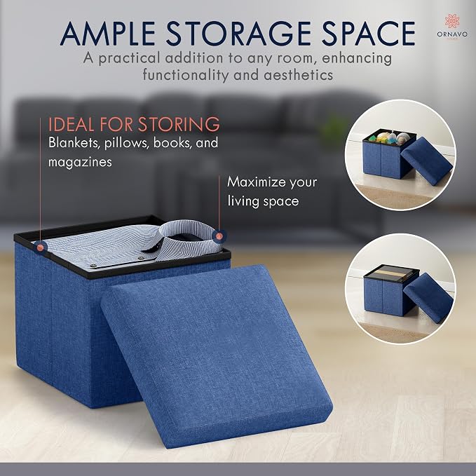 Ornavo Home Small Storage Ottoman, - Image 3
