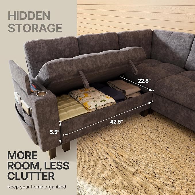 Marsail 84.6" Sectional Sleeper Sofa - Image 4