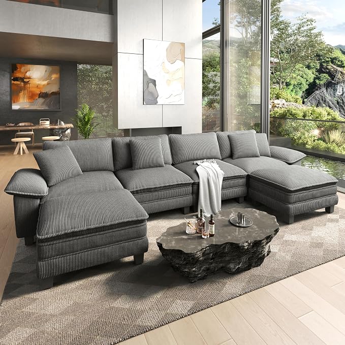 HERA'S HOUSE 158" Modular Sectional Sofa, Oversized U Shaped Couches by HERASHOUSE