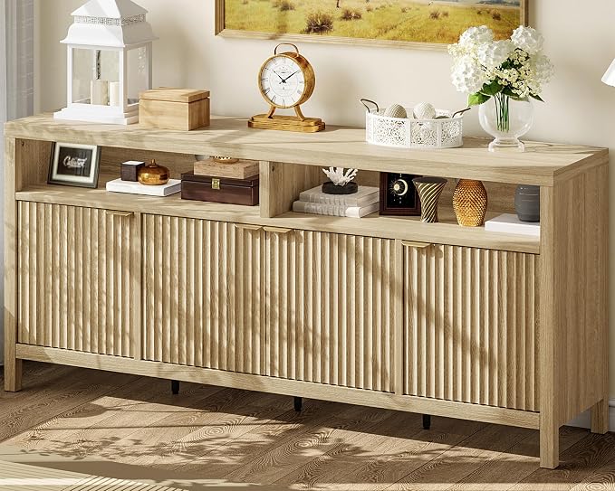 GarveeLife 65 Inch Fluted Sideboard Buffet Cabinet - Image 8