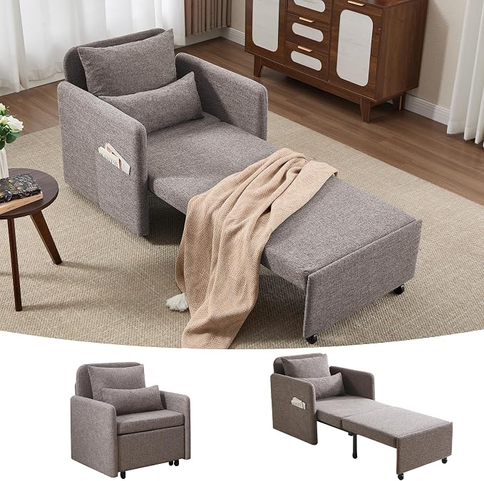 Iroomy 5-Level Adjustable Convertible Sleeper Chair, 3-in-1 Pull Out Sofa Bed by Iroomy