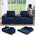 MAXYOYO Loveseat Sofa Bed, Striped Faux Fur Foldable Floor Sofa Couch in A Box by MAXYOYO