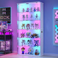 71" Tall Display Cabinet with Glass Doors, Rounded Curio Cabinet with Motion by CraftYourIdealHomeLife