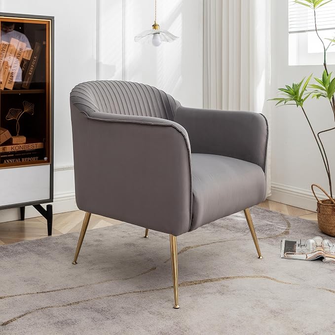 Container Furniture Direct Contemporary Velvet Accent Chairs by ContainerDirect