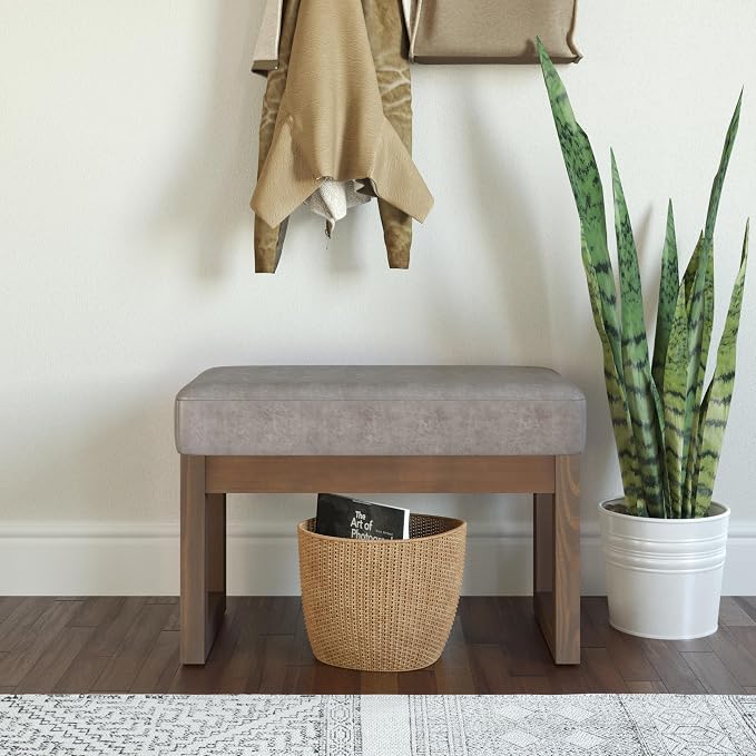 SIMPLIHOME Milltown Small Ottoman Bench - Image 2