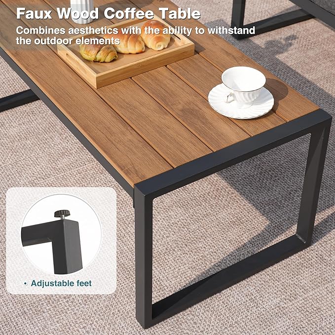 Patio Furniture Set, 4 Pieces Outdoor Patio Furniture - Image 5