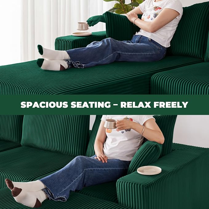 Weture 108” Modular Sectional Couches, Modern Modular U-Shape Sofa - Image 5