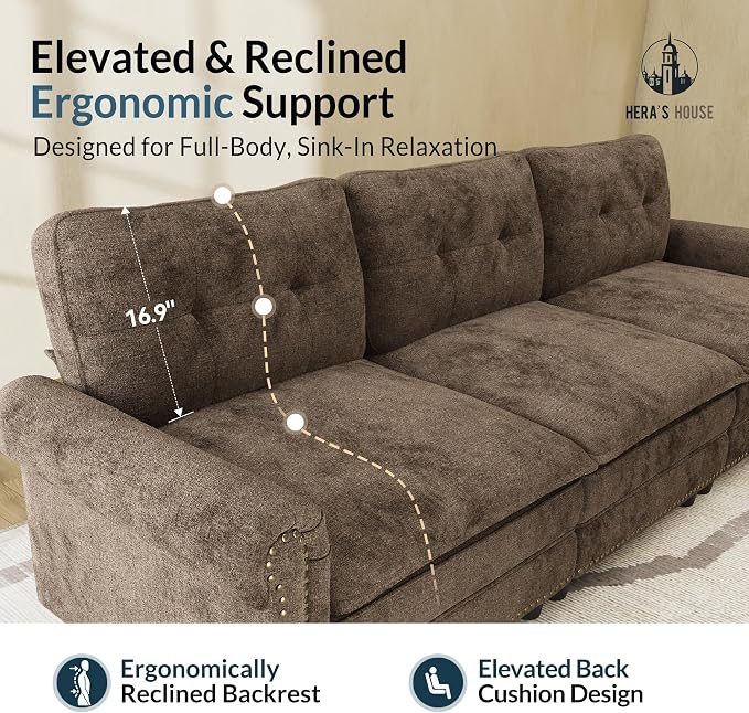HERA'S HOUSE Mid-Century Modern Couch, Oversized Sectional Couch - Image 6