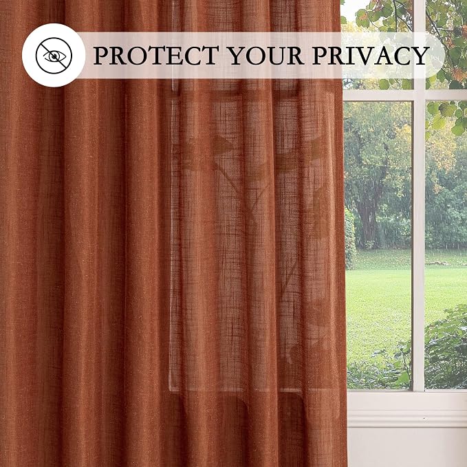 MYSKY HOME Extra Long Curtains for Living Room 96 Inches Light Filtering Semi - Image 6