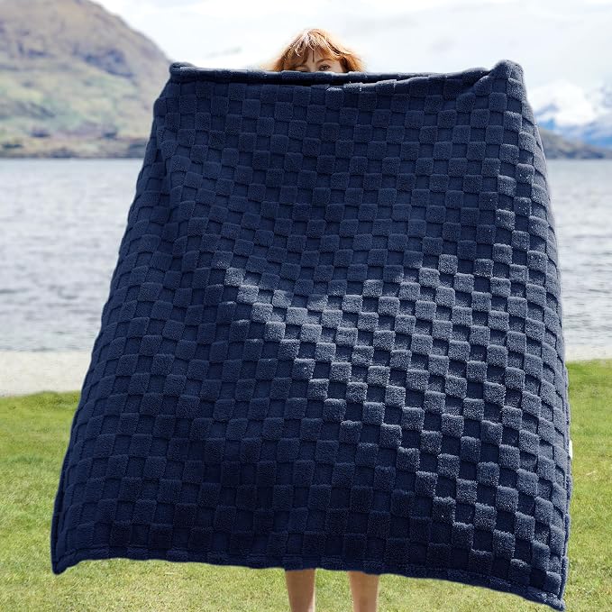 Bedsure GentleSoft Navy Blue Throw Blanket - Image 2