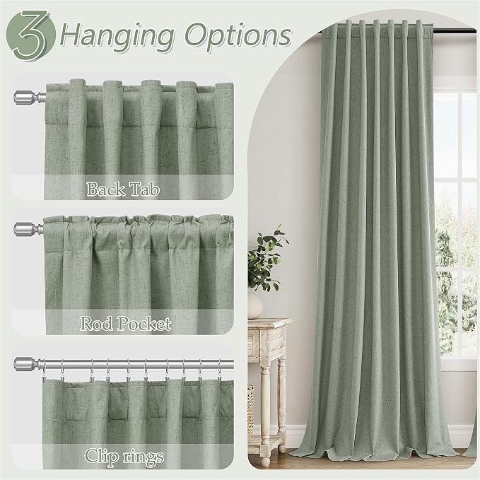 Guken 100% Blackout Curtains 120 Inch Length 2 Panels Set - Image 6