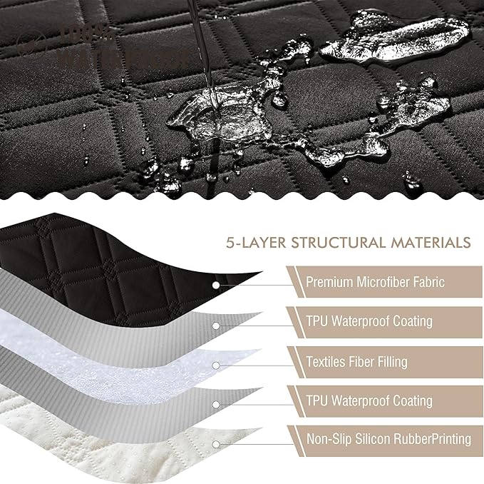 Genina Waterproof Couch Cover, Washable Anti-Slip 78inch Sofa Covers - Image 5