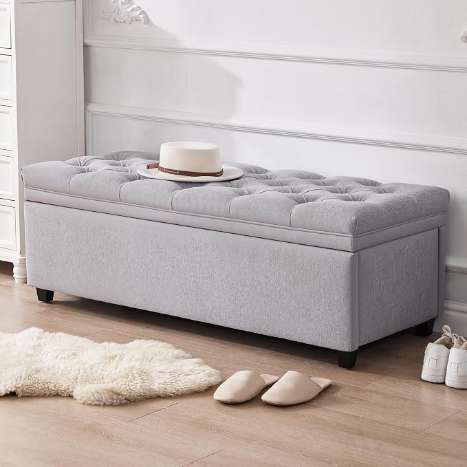 Mangodan 50" Storage Ottoman Bench, Tufted Ottoman - Image 7