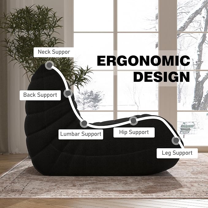 YVDNHP Bean Bag Chair, Memory Foam Bean Bag Sofa Large Bean Bag Chair - Image 5