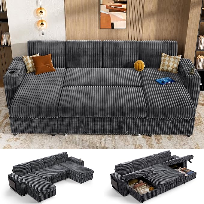 Vipbear 108" Modular Sectional Sleeper Sofa by VipbearLiving