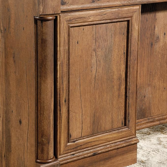 Sauder Palladia Executive Desk, 29.5"D x 65.1"W x 29.61"H, Vintage Oak finish - Image 12