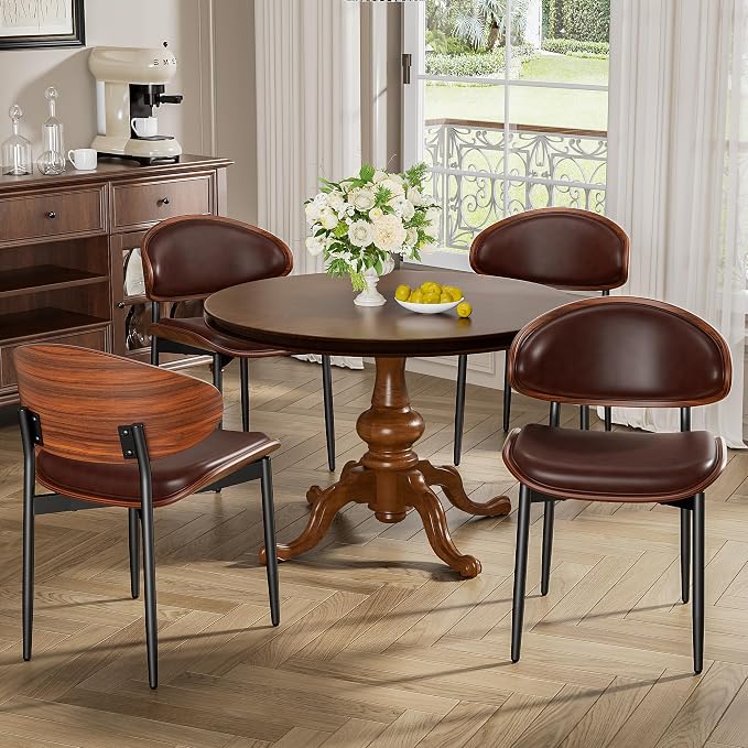 YaFiti Dining Chairs Set of 6, Dining Room and Kitchen Chairs, Mid Century - Image 4