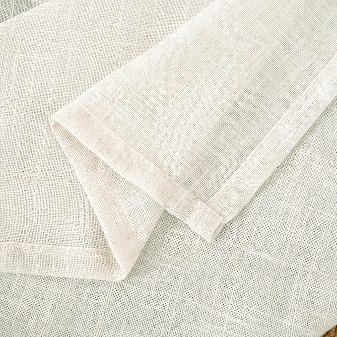 LAMIT 54 Inch Semi Sheer Window Linen Curtains, Light Filtering Panels Back Tab - Image 9