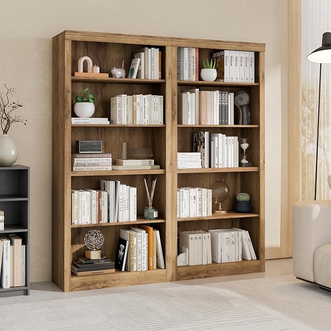 GarveeHome 71 in Tall Bookcase, Wooden Bookshelf - Image 7