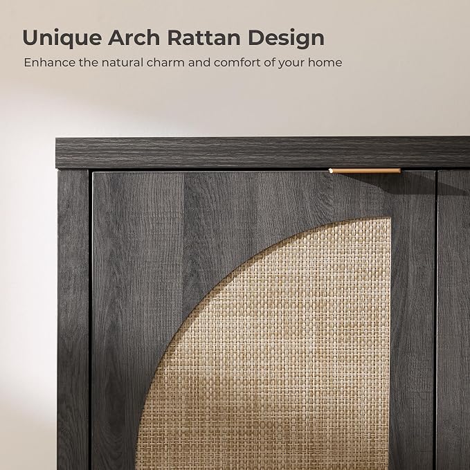 SICOTAS 68" W Rattan Sideboard Buffet Cabinet - Image 6