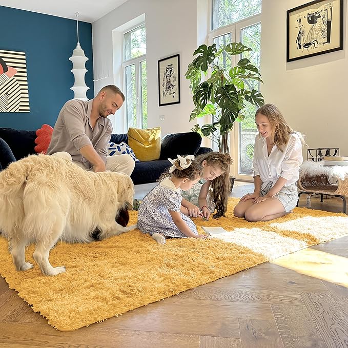 OLANLY 3x5 Machine Washable Small Bedside Rug, Soft Fluffy Shaggy Rugs - Image 7