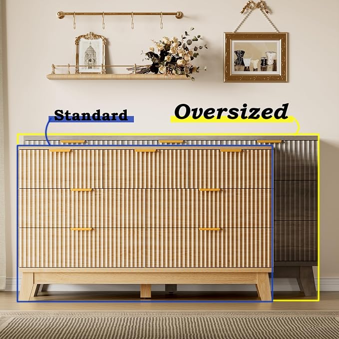 BORNOON Fluted 7 Drawer Dresser, 47.2" Wide Modern Boho Chest of Drawers - Image 3