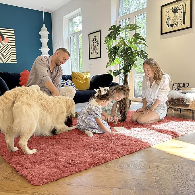 OLANLY 2x3 Machine Washable Small Bedside Rug, Soft Fluffy Shaggy Entryway - Image 6