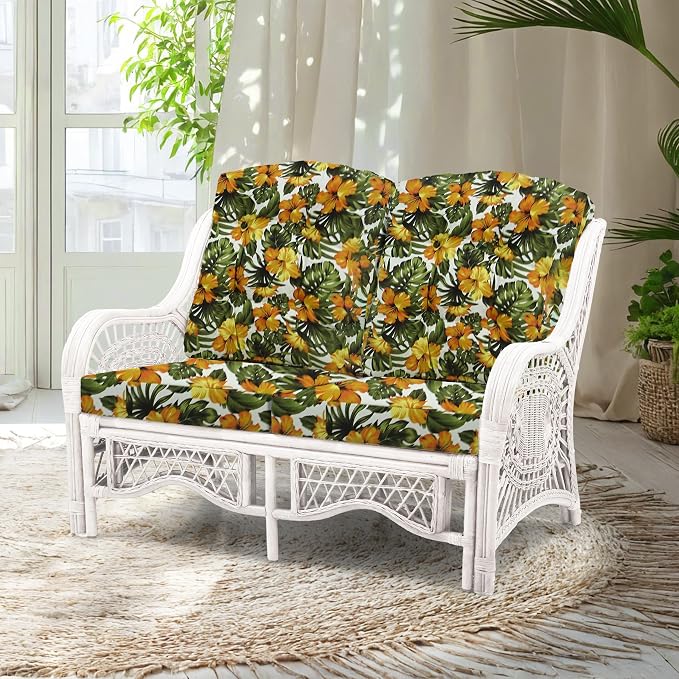 Malibu Lounge Loveseat Sofa Natural Rattan Wicker Handmade Design by Wickerix