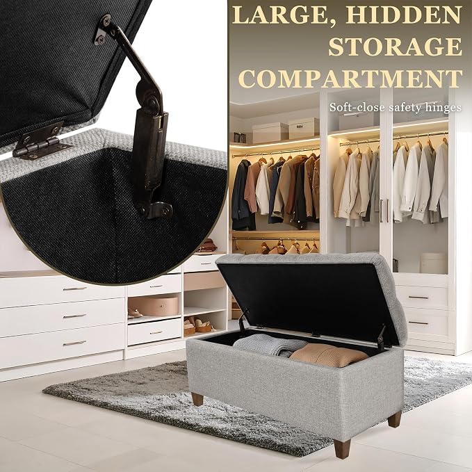 Homepop Home Decor Tufted Ainsley Button Storage Ottoman Bench - Image 6