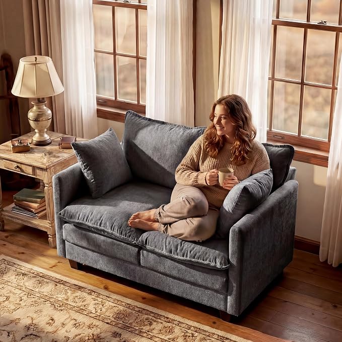Loveseat Sofa with Cloud 3-Layer Cushion & 27" Deep Seat, Modern Love Seat - Image 3